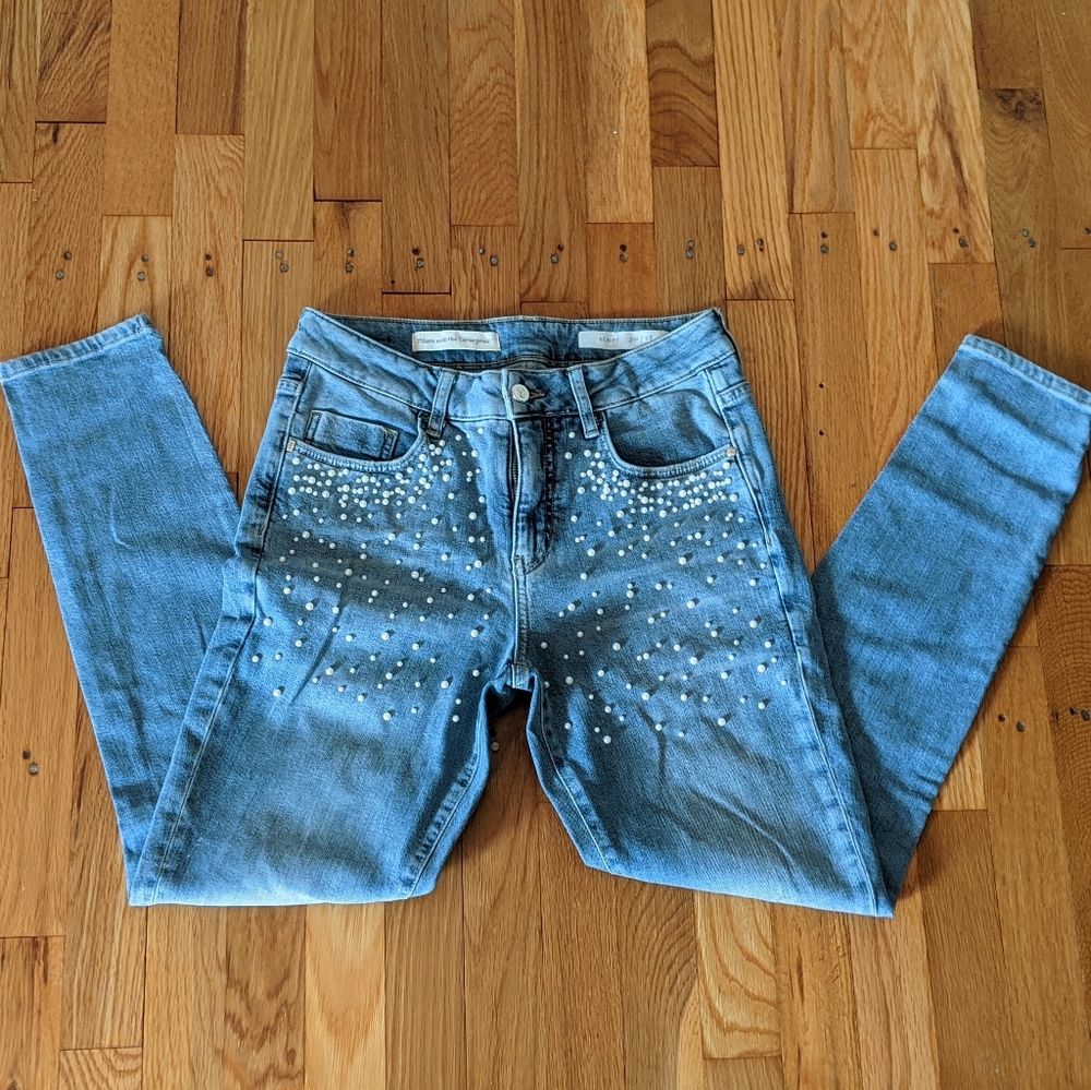 Anthropologie Pearl Detailed Skinny Jeans
